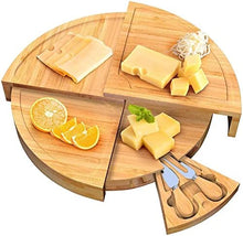 Load image into Gallery viewer, Premium Bamboo Cheese Board Set