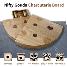 Charger l&#39;image dans la galerie, Compact Unique Gouda Cheese Design Charcuterie Board Set
