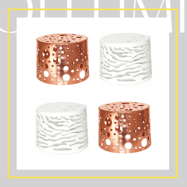O' Llumi Collection Assorted Bundle of Rose gold & White, light defusing fixtures